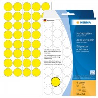 Herma 顏色標籤 Colour Label (Round Shape) #2251 (19mm) – Yellow