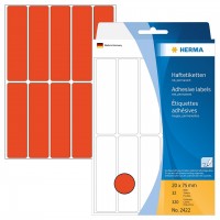 Herma 顏色標籤 Colour Label (Rectangle Shape) #2422-20x75mm (Red)