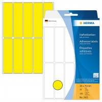 Herma 顏色標籤 Colour Label (Rectangle Shape) #2421-20x75mm (Yellow)