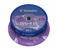 Verbatim #DVD+R DL 8.5GB 8x 25's