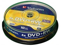 Verbatim #DVD+RW Disk 4.7GB 4x 10's