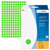 Herma 顏色標籤 Colour Label (Round Shape) #2218 (8mm) – Fluorescent Green