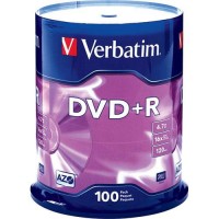 Verbatim #DVD+R Disk 4.7GB 16x 100's