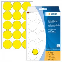 Herma 顏色標籤 Colour Label (Round Shape) #2271 (32mm) – Yellow