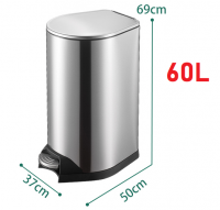 Stainless Steel Litter Bin - 60L