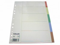 Esselte 顏色膠/字母索引分類 A4 PVC Colour Divider #44877 5-step PVC Colour Index (A4)