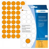 Herma 顏色標籤 Colour Label (Round Shape) #2254 (19mm) – Fluorescent Orange